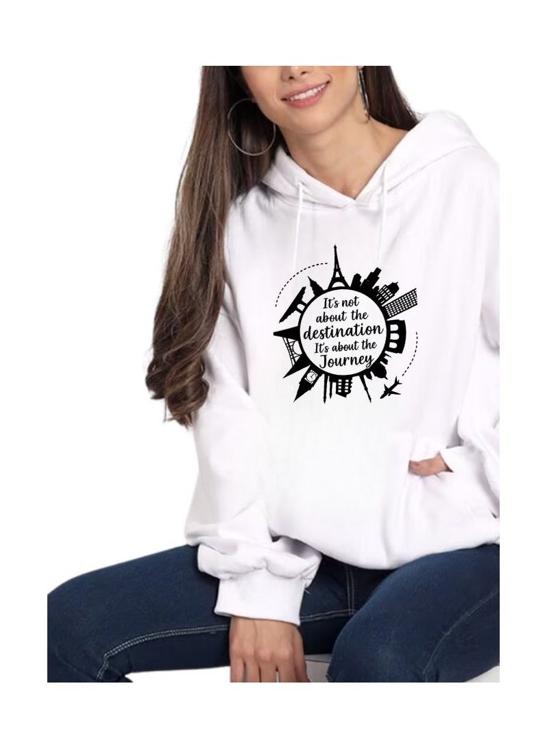 Traveller Hoodie For Women-Soft Cotton Pullover With Traveller Design-Long Sleeve With Drawstring And Pockets-Perfect For Travel,Hiking,Outdoor