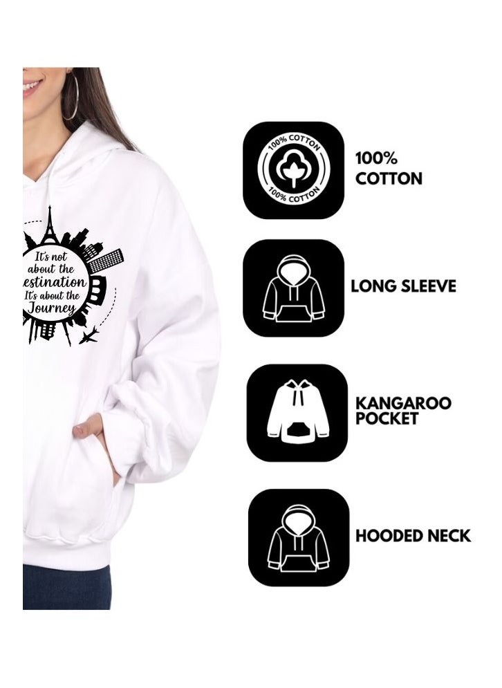 Traveller Hoodie For Women-Soft Cotton Pullover With Traveller Design-Long Sleeve With Drawstring And Pockets-Perfect For Travel,Hiking,Outdoor