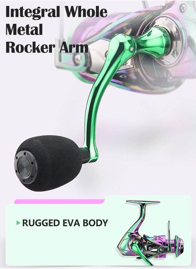Fishing Reel, Colorful Aluminum Spinning Reels 5.2:1 Gear Ratio, Over 10KG Carbon Drag Ultra Smooth Powerful, CNC Aluminum Spool for Saltwater or Freshwater Fishing(PC3000)