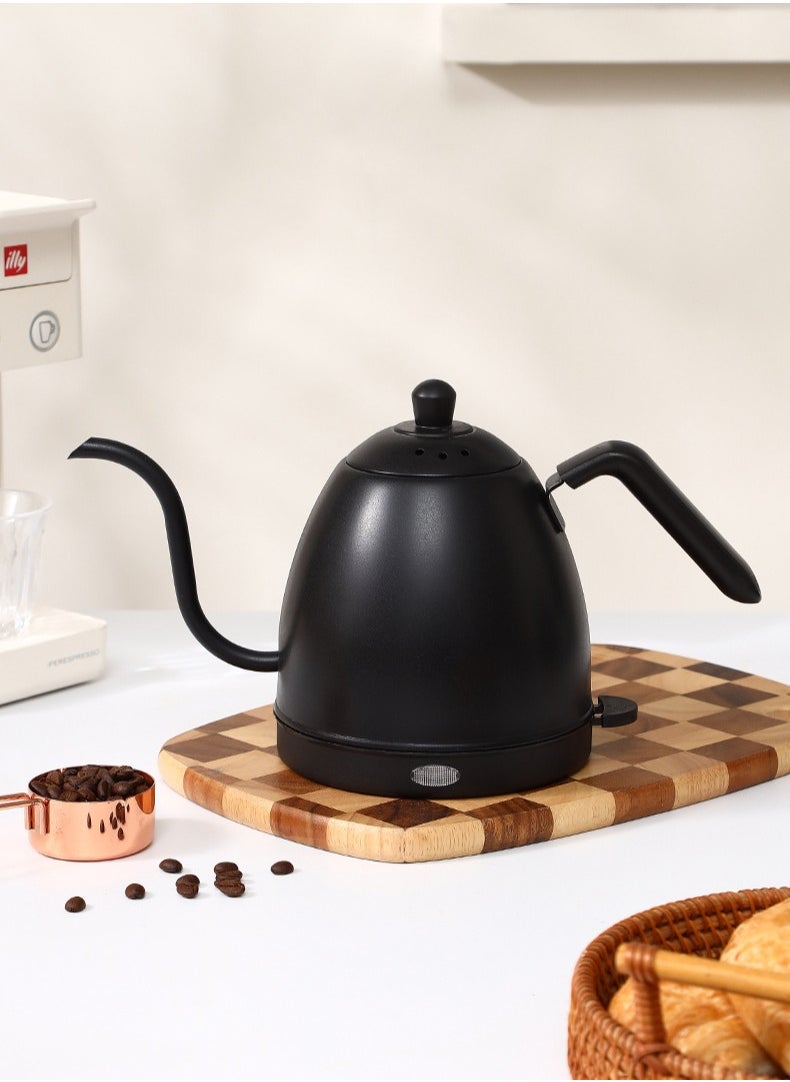 Electric Gooseneck Kettle 800ml Ultra Fast Boiling Hot Water Kettle Stainless Steel Electric Kettle Automatic Temperature Control and Constant Temperature 1000w (Black)