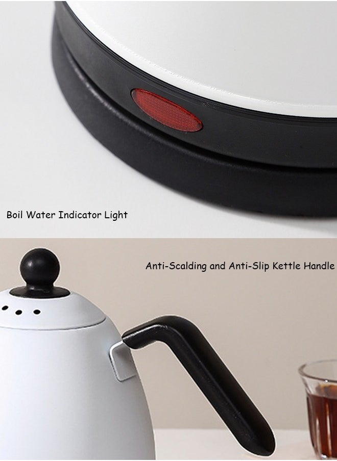 Electric Gooseneck Kettle 800ml Ultra Fast Boiling Hot Water Kettle Stainless Steel Electric Kettle Automatic Temperature Control and Constant Temperature 1000w (Black)