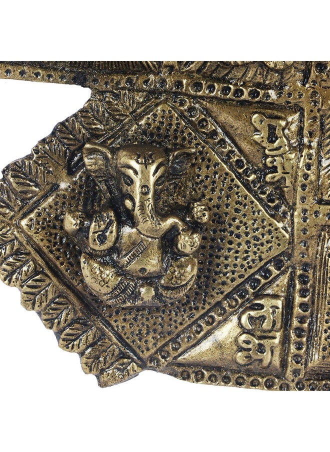 Two Moustaches Brass Ethnic Decor Om Kalash Swastika Ganesha Wall Hanging