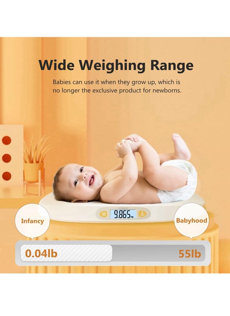 Digital Scale for Baby Pet, Scale Accurate Body Weight Height Measure with 5ft Measuring Tape, Max 25kg/55lb Weighing in Pounds and Ounces for Newborn Babies,Infants,Toddlers,Pets