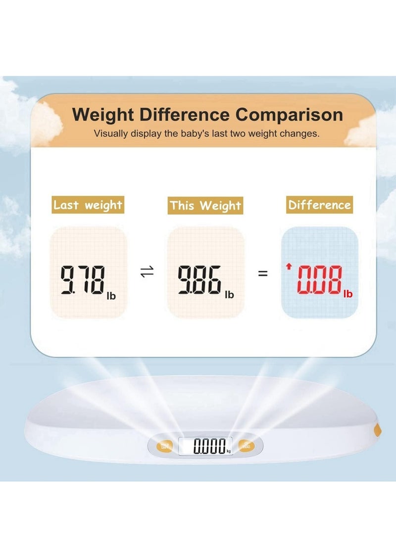 Digital Scale for Baby Pet, Scale Accurate Body Weight Height Measure with 5ft Measuring Tape, Max 25kg/55lb Weighing in Pounds and Ounces for Newborn Babies,Infants,Toddlers,Pets