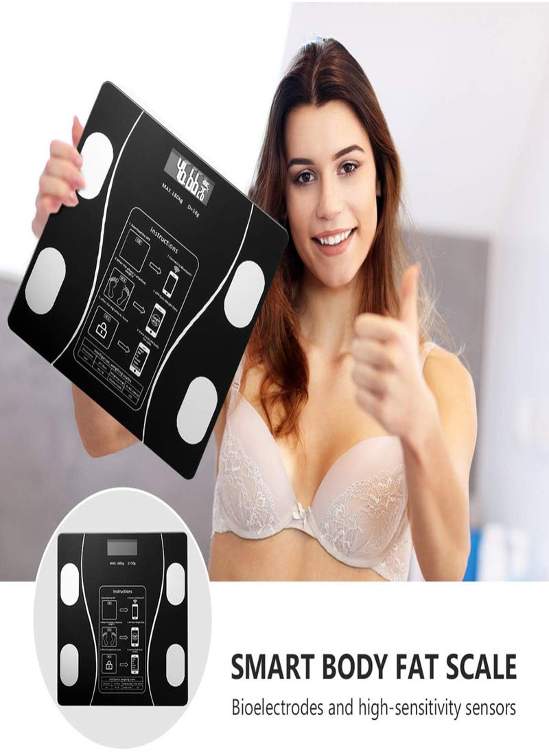Smart Body Fat Scale, Bluetooth Body Fat Monitors Digital Scale for Bathroom Scale Measure Weight, Body Fat BMI Body Composition Analyzer, Smartphone Application, Bluetooth synchronous Scale