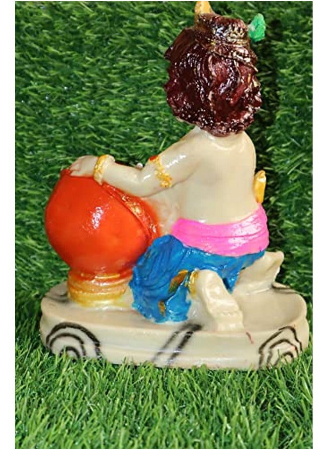 Salvus APP SOLUTIONS Polyresin Makhan Chor Laddu Gopal/Baal Gopal Figurine Showpeice(Multi, 8 x5 INCH)