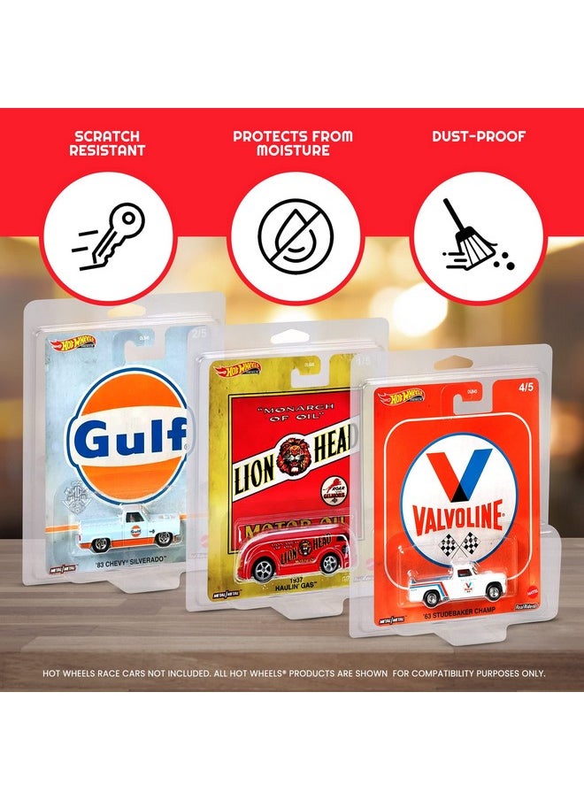 Clamshell Premium Protector Case Compatible With Premium Hot Wheels Pop Culture Series - 0.60Mm Thick Clear Pet Protector Packs Blister For Toy Car Set (Pack Of 19)