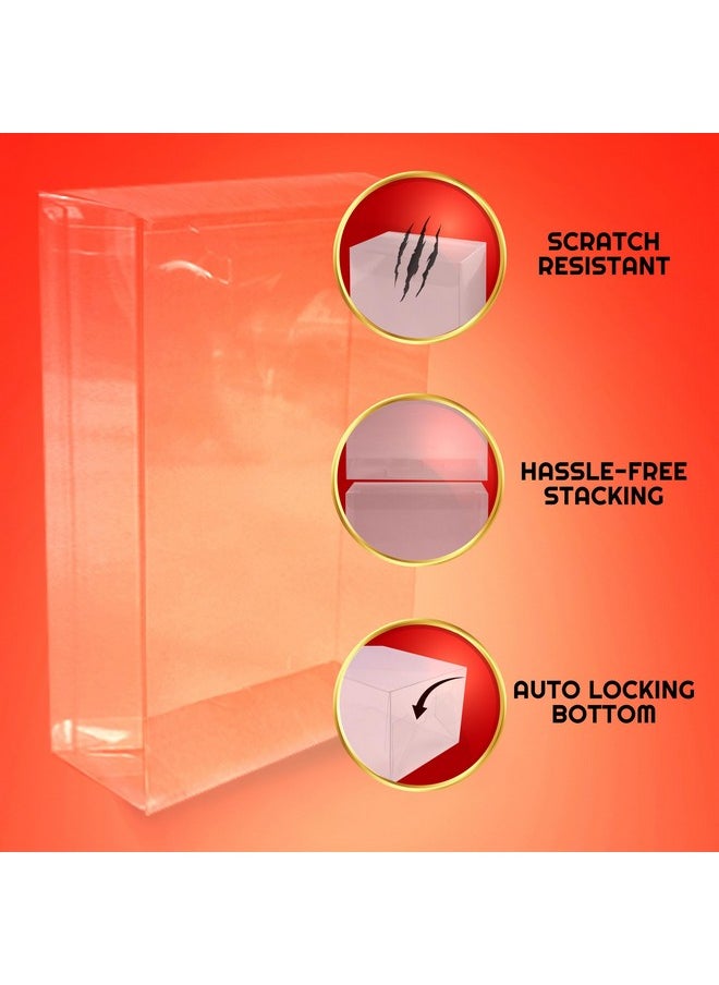 Action Figure Display Case For Neca Ultimate Action Figure 7 Inches With Hanger - 10-Pack 0.40 Mm Thick, Clear, Scratch Resistant, Stackable, Pet Plastic Protective Cases