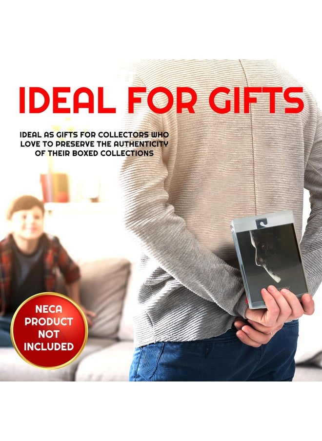 Action Figure Display Case For Neca Ultimate Action Figure 7 Inches With Hanger - 10-Pack 0.40 Mm Thick, Clear, Scratch Resistant, Stackable, Pet Plastic Protective Cases