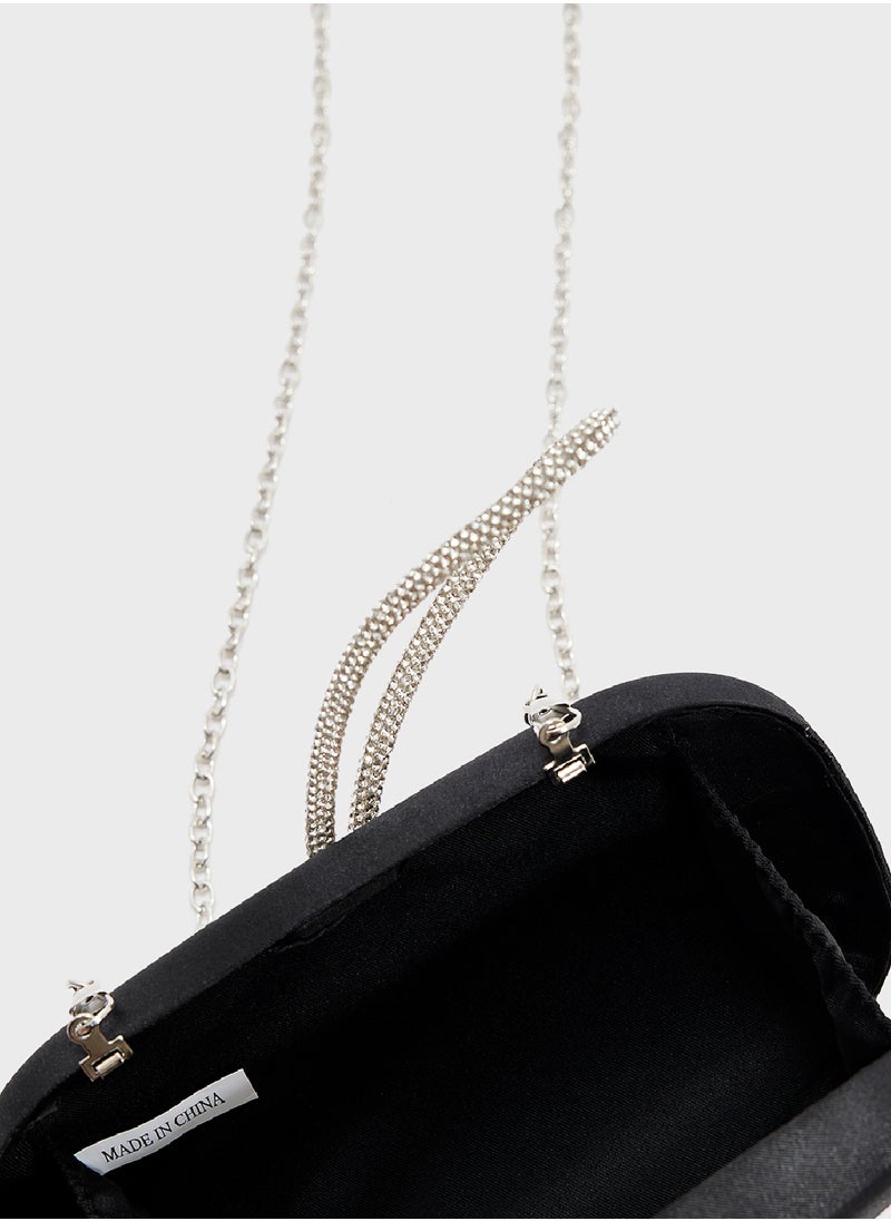 Diamante Detail Clutch Bag