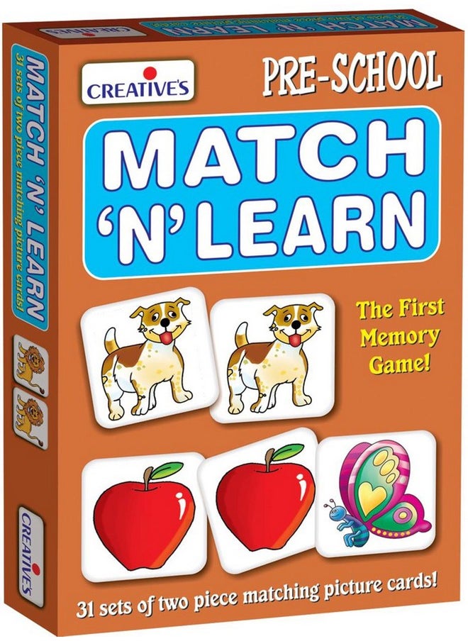 Creative's Match N Learn | Memory Game | Pre-School Learning & Educational Cards Game | Matching Skills for Kids | Ages 3 & Up