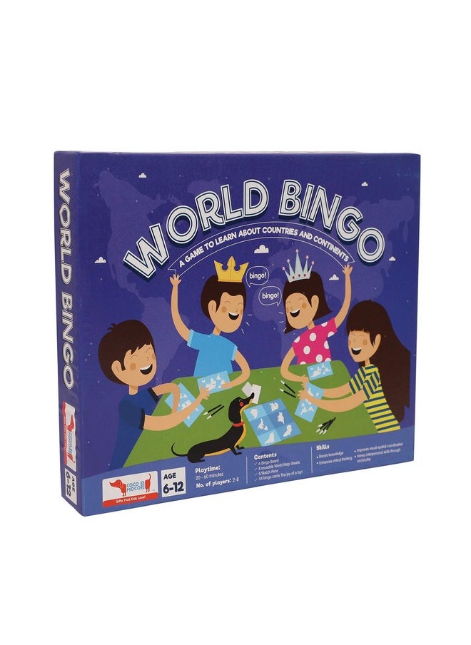 CocoMoco Kids World Bingo Geography Game for Kids Educational Toy Birthday Return Gifts 6-12 Years Boys Girls