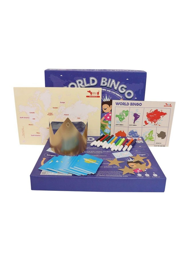 CocoMoco Kids World Bingo Geography Game for Kids Educational Toy Birthday Return Gifts 6-12 Years Boys Girls