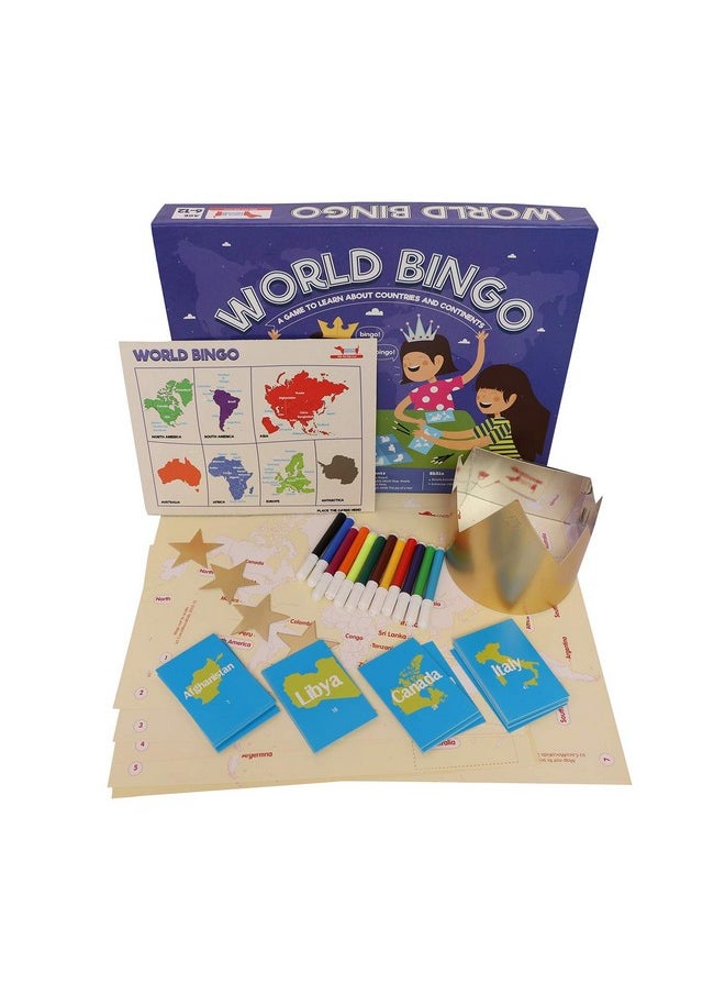 CocoMoco Kids World Bingo Geography Game for Kids Educational Toy Birthday Return Gifts 6-12 Years Boys Girls