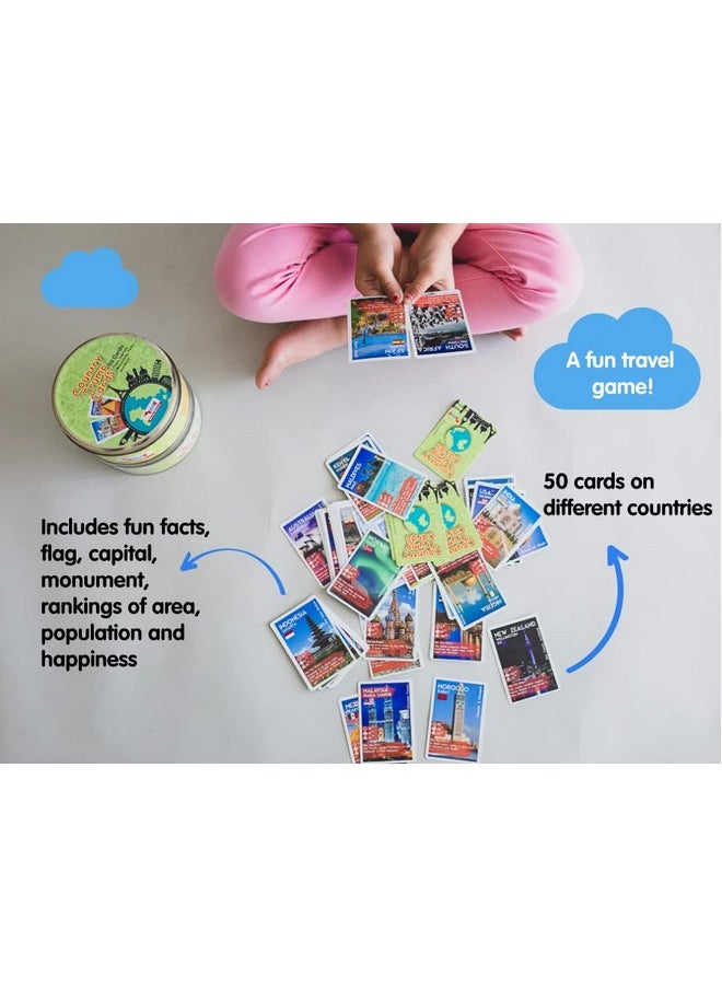 CocoMoco Kids Birthday Return Gifts for Kids Bulk Pack of 3 Pcs Country Trump Cards Game Gifts Under 300 for Boys Girls Age 6-8 yrs 8-12 Years, Learn Flags, Geography Map Educational Learning Toys