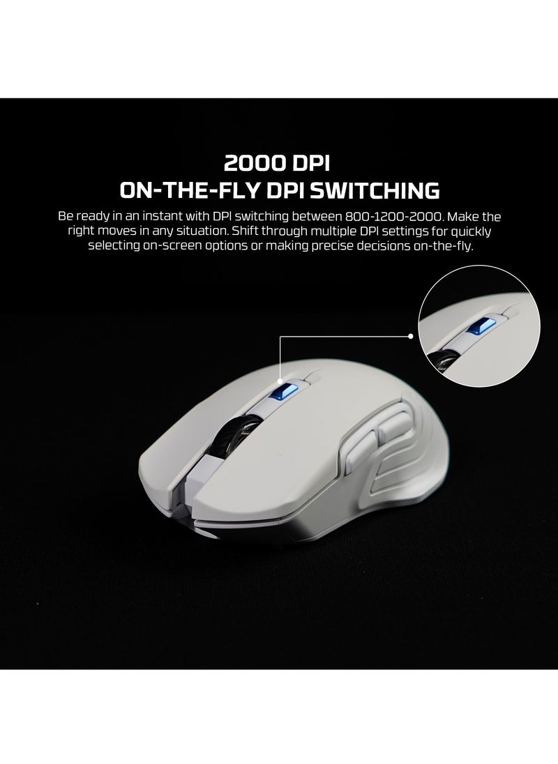 Wireless Gaming Mouse – E500mAh Rechargeable Battery, 2000 DPI, 6 Buttons, 3M Silent Clicks | Long-Lasting & Ergonomic Design.Compatible with Computer PC MacBook Laptop Windows 11 10 macOS Linux