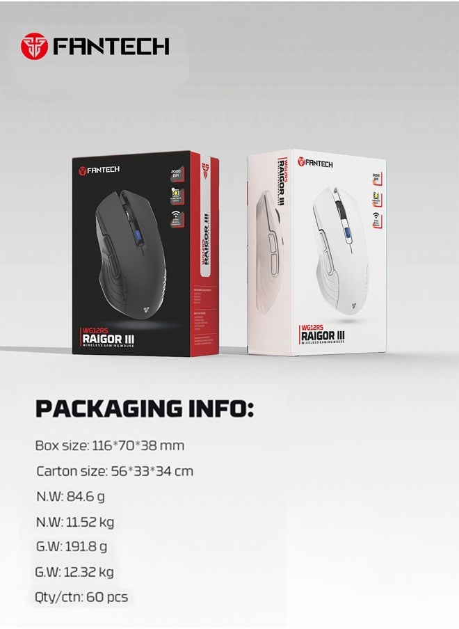 Wireless Gaming Mouse – E500mAh Rechargeable Battery, 2000 DPI, 6 Buttons, 3M Silent Clicks | Long-Lasting & Ergonomic Design.Compatible with Computer PC MacBook Laptop Windows 11 10 macOS Linux