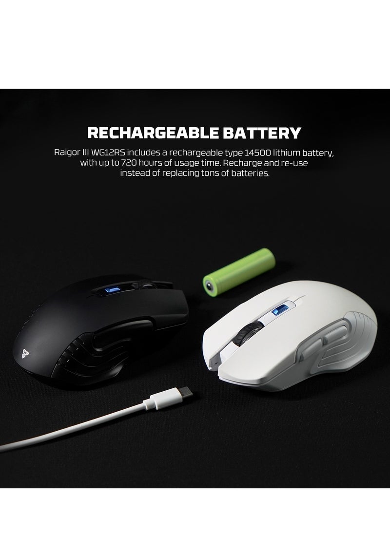 Wireless Gaming Mouse – E500mAh Rechargeable Battery, 2000 DPI, 6 Buttons, 3M Silent Clicks | Long-Lasting & Ergonomic Design.Compatible with Computer PC MacBook Laptop Windows 11 10 macOS Linux