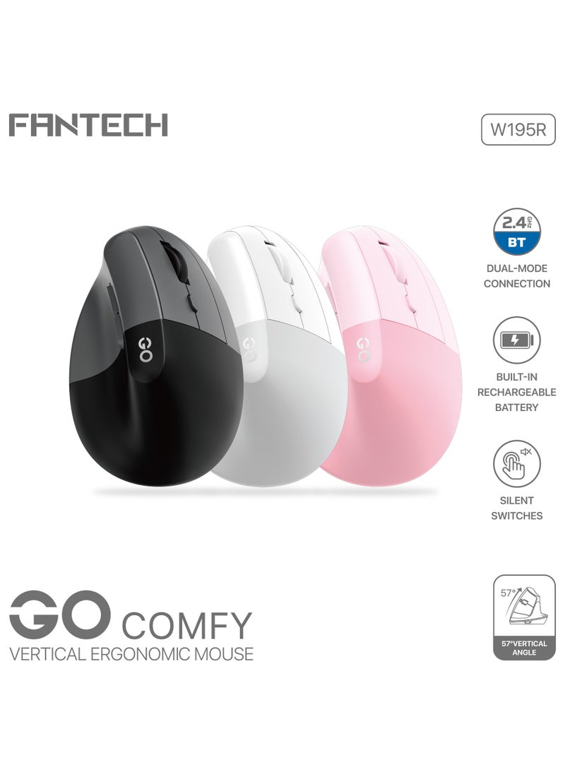 Wireless Gaming Mouse  - Bluetooth 5.1 & 2.4G Dual Mode Long-Lasting, 500mAh Rechargeable, 57° Ergonomic Design, 1600 DPI, 7 Buttons for for Laptops Laptops Tablets Etc,