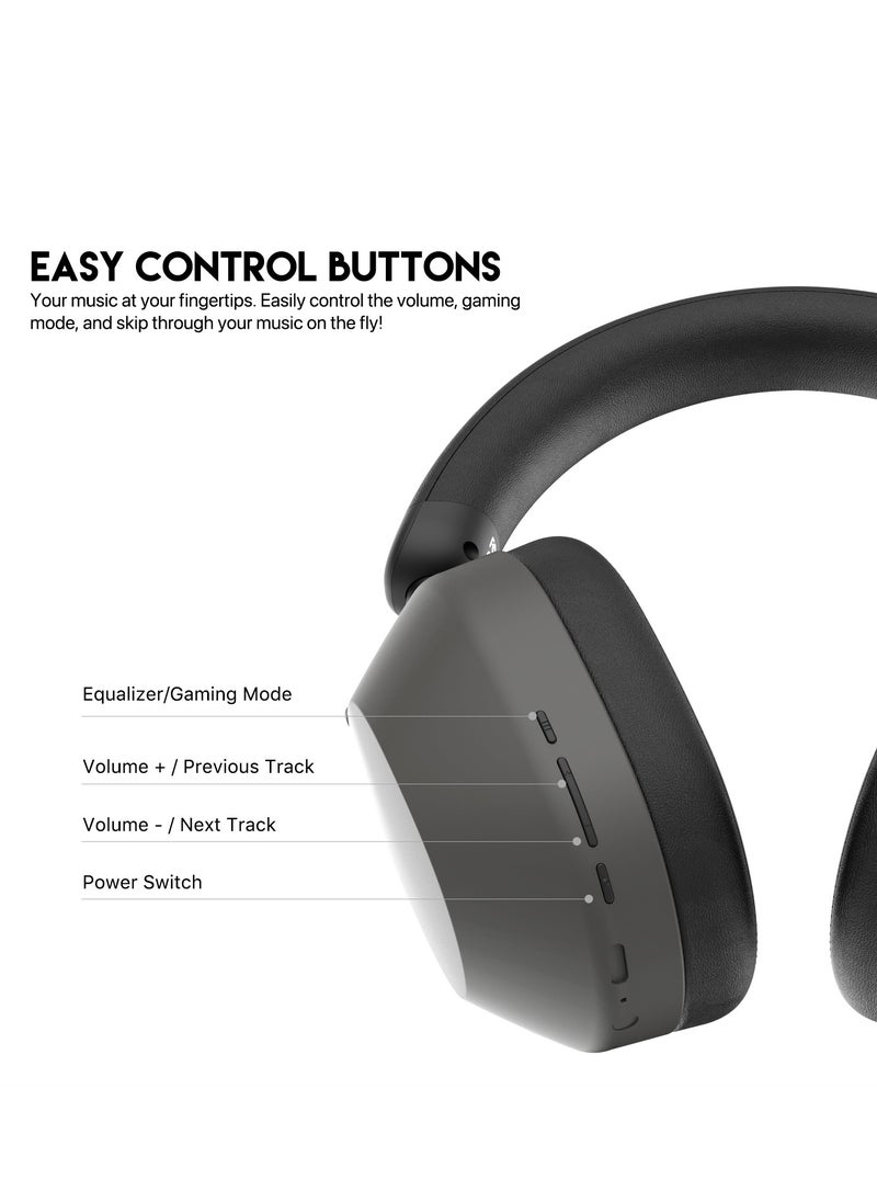 Wireless Gaming Headset with Dual Mode (BT 5.3/Wired) - Gaming headset for PC, PS5, PS4, Mac，Switch，20H Playtime, 40mm Drivers, Fast Charging, Adjustable Ear Cups, Memory foam, Durable Frame,Multi-Platform for PC/Mobile/PS5 Multi-Platform Compatible