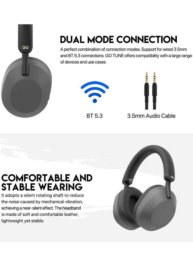 Wireless Gaming Headset with Dual Mode (BT 5.3/Wired) - Gaming headset for PC, PS5, PS4, Mac，Switch，20H Playtime, 40mm Drivers, Fast Charging, Adjustable Ear Cups, Memory foam, Durable Frame,Multi-Platform for PC/Mobile/PS5 Multi-Platform Compatible