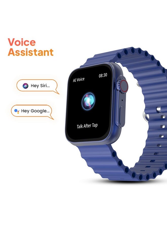 Fire-Boltt Supernova- 45.2mm AMOLED Display, 500 NITS Brightness, 368 * 448 px Resolution, Bluetooth Calling, 123 Sports Modes, Voice Assistant, Inbuilt Games (Blue)