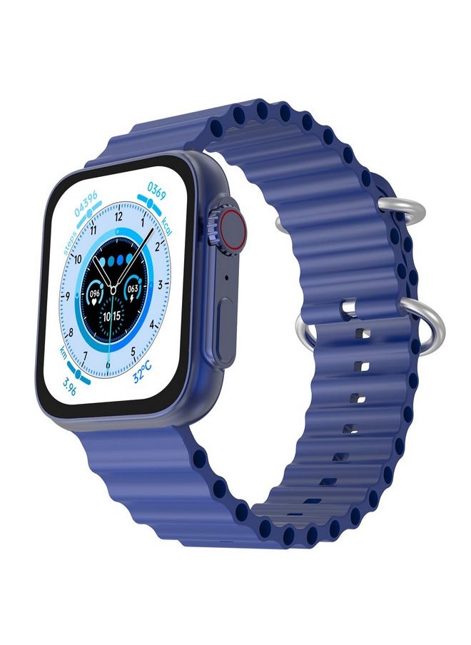 Fire-Boltt Supernova- 45.2mm AMOLED Display, 500 NITS Brightness, 368 * 448 px Resolution, Bluetooth Calling, 123 Sports Modes, Voice Assistant, Inbuilt Games (Blue)