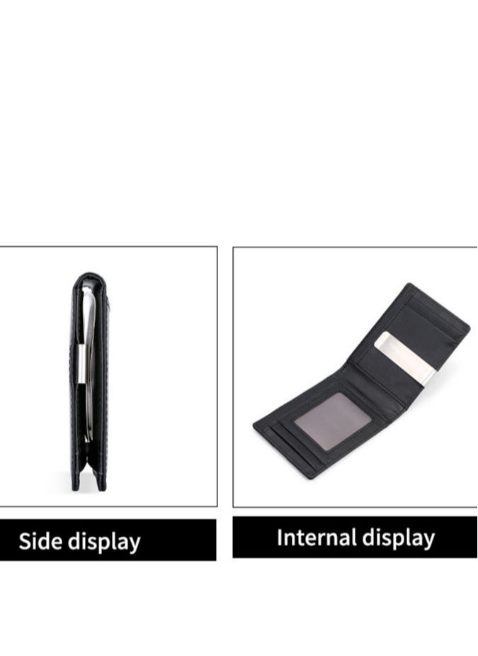 Skycare Slim Wallets for Men - Leather Money Clip Mens Wallet - RFID Blocking Front Pocket Bifold Wallet - Minimalist Credit Card Holder with Gift Box