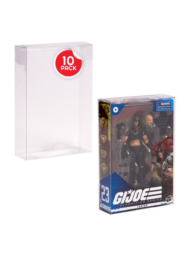 Action Figure Display Case Compatible With Gi Joe Classified Series 6 Inch Star Wars Vintage Collection 3.75 Inches Clear Pet 0.40Mm Thick Plastic Protective Storage Box Pack Of 10
