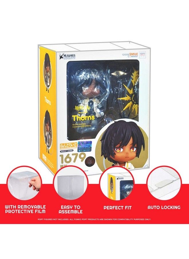Action Figure Anime Display Case Protector Compatible With New Nendoroid Box Thick Anti Dust Acid Free Pet Plastic Casing (Pack Of 10)
