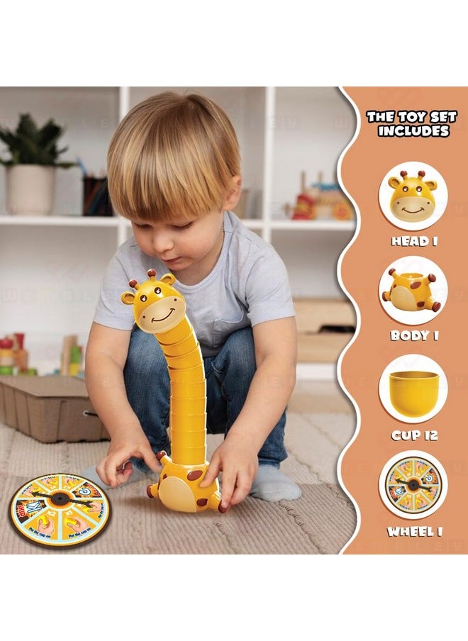 Wembley Giraffe Stacking Game for Kids 2+ Balancing Game Hand Eye Coordination Tabletop Interactive Fun Game 2 Players Game Stack Up Challenge Balance The Cups Head Body