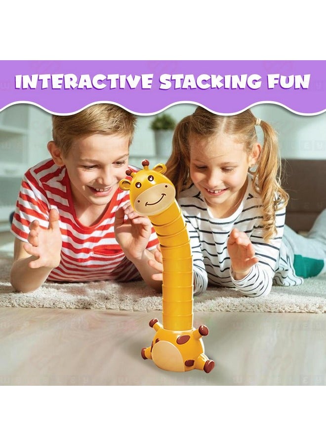 Wembley Giraffe Stacking Game for Kids 2+ Balancing Game Hand Eye Coordination Tabletop Interactive Fun Game 2 Players Game Stack Up Challenge Balance The Cups Head Body