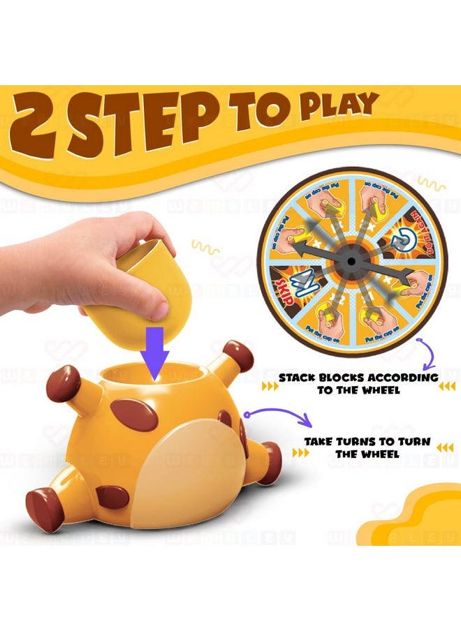 Wembley Giraffe Stacking Game for Kids 2+ Balancing Game Hand Eye Coordination Tabletop Interactive Fun Game 2 Players Game Stack Up Challenge Balance The Cups Head Body