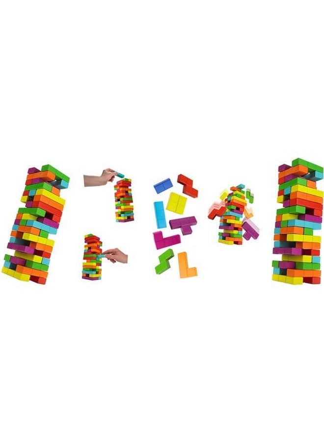 PLUSPOINT Tetris Stacking Colourfull Blocks Balance The Tower Game for Kids Hand and Eye Co-Ordination Fun Party Games for up to 8 Players Ages 6 to 96 Family Game(Tetris)