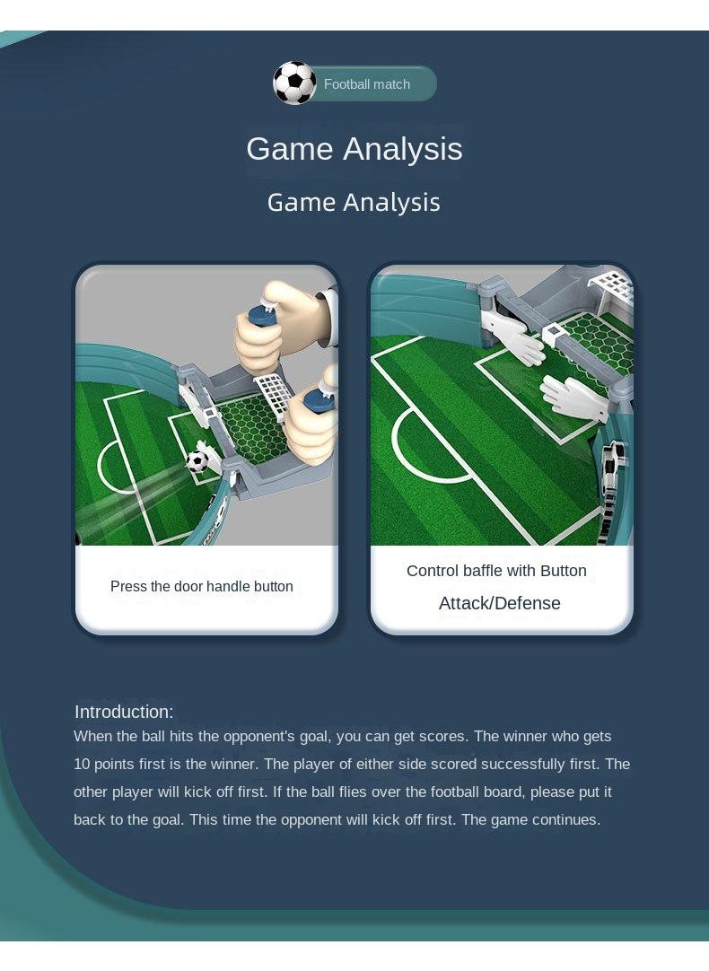 Football Table Interactive Game Children'S Puzzle Handheld Combat Aircraft Parent-Child Duo Competitive Board Game Football Field Toys（Medium Size With 2 Balls）