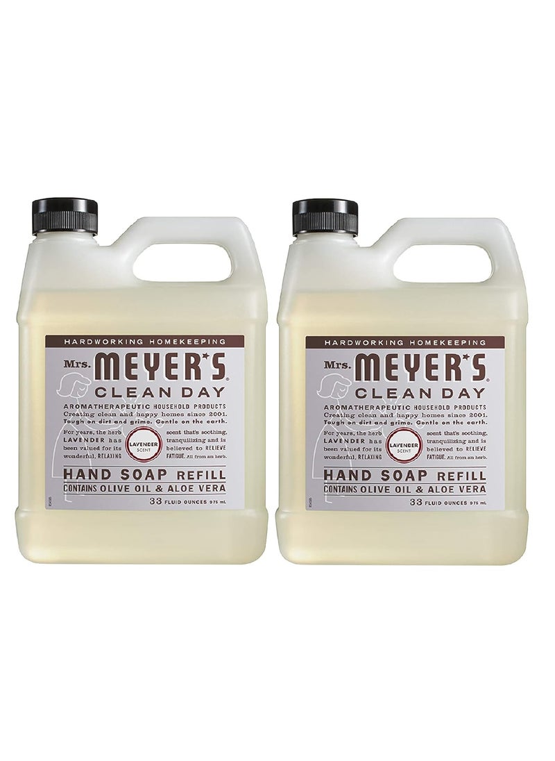 Mrs. Meyer's Clean Day Hand Soap Refill Lavender Multi-Packs 33 Fl Oz (Pack of 2)