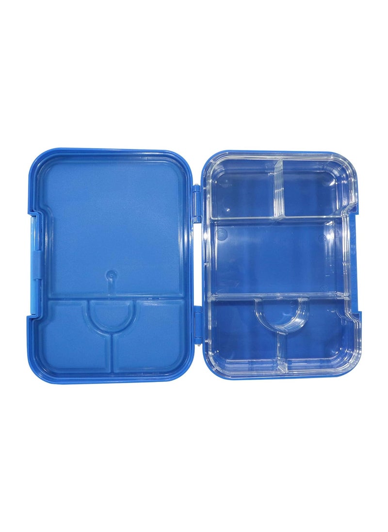 Smily Kiddos Lunch Box 6 Compartment Bento Box for Kids Divided Lunch Containers Easy Open School Lunch Containers for Boys Girls -Space Theme Blue
