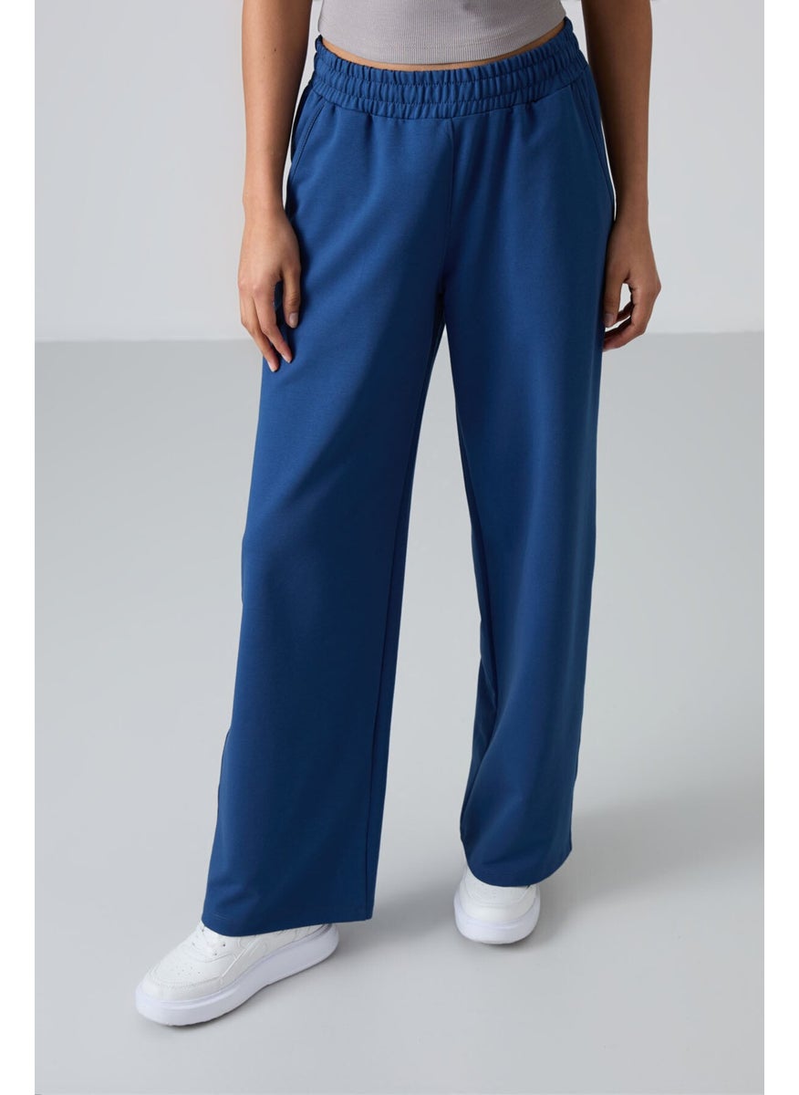 Parliament High Waist Pocket Comfortable Form Wide Leg Women's Tracksuit Bottom - 94567