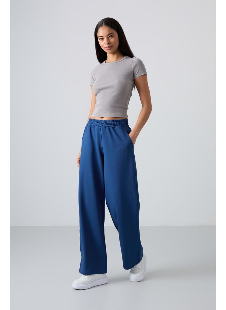 Parliament High Waist Pocket Comfortable Form Wide Leg Women's Tracksuit Bottom - 94567
