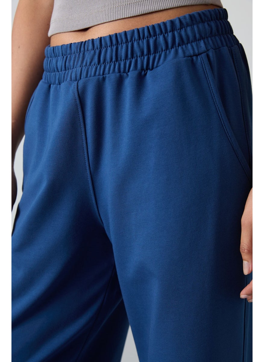 Parliament High Waist Pocket Comfortable Form Wide Leg Women's Tracksuit Bottom - 94567