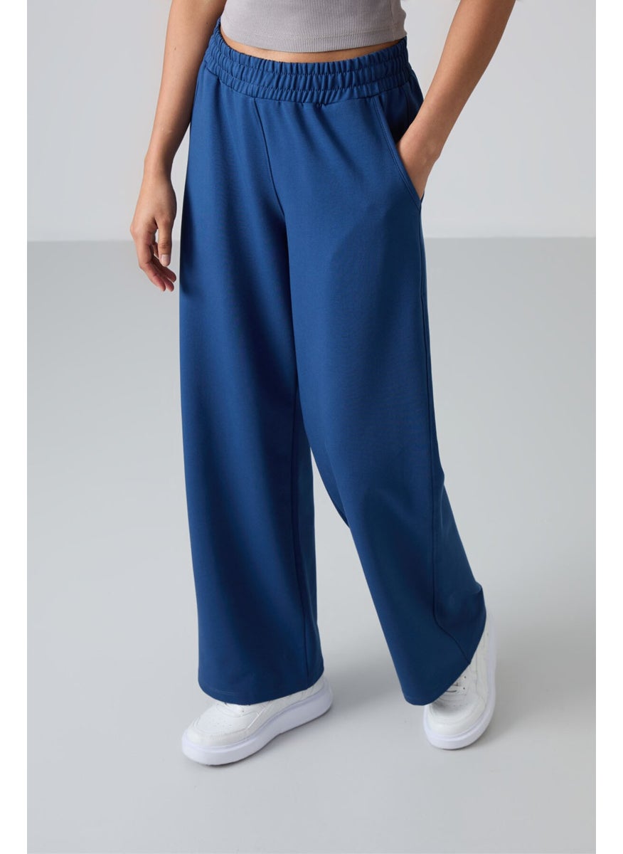 Parliament High Waist Pocket Comfortable Form Wide Leg Women's Tracksuit Bottom - 94567