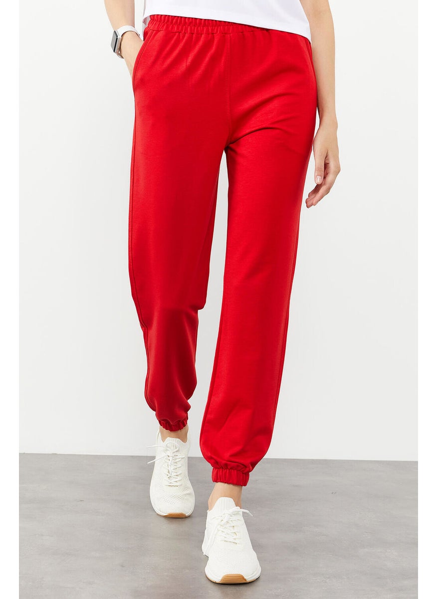 Elastic Leg Classic Red Women's Tracksuit Bottoms