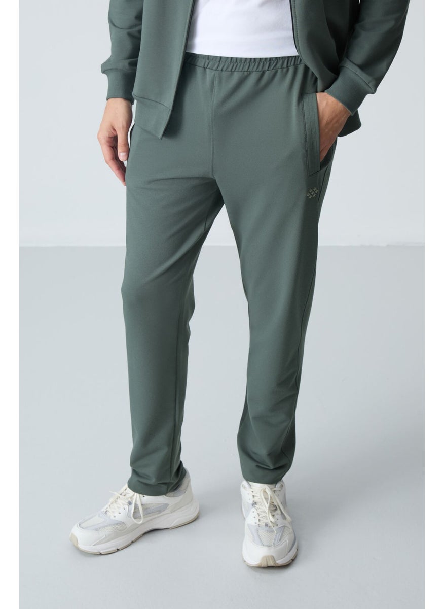 Khaki Cotton Thick Soft Texture Comfort Fit Basic Men's Tracksuit - 85260
