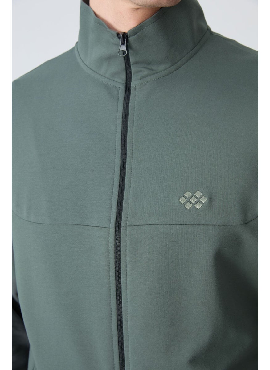 Khaki Cotton Thick Soft Texture Comfort Fit Basic Men's Tracksuit - 85260