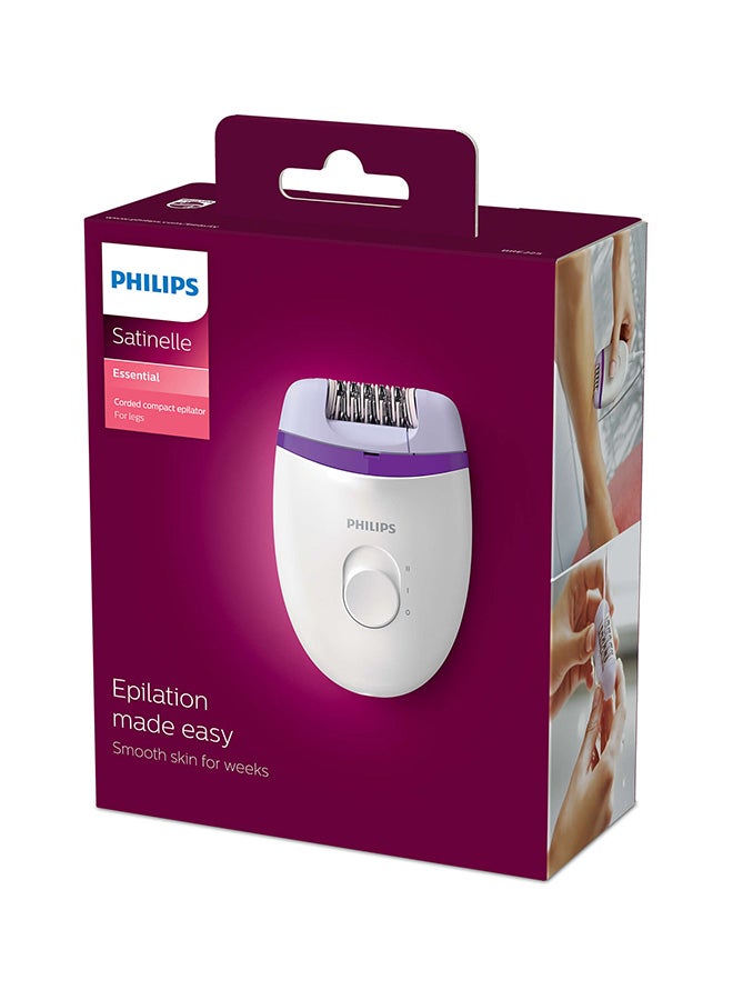 Renewed - Satinelle Essential Corded Compact Epilator White/Purple 300grams