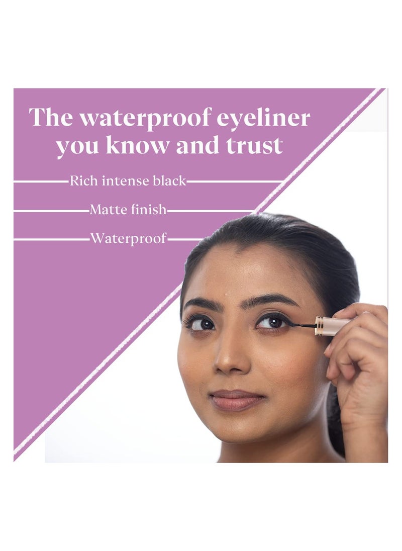 Dazller Liquid Eyeliner Waterproof, 9.5ml, Black, Smudge-proof, Matte, One stroke application, Long-lasting, Deeply pigmented, Lightweight, Quick-drying