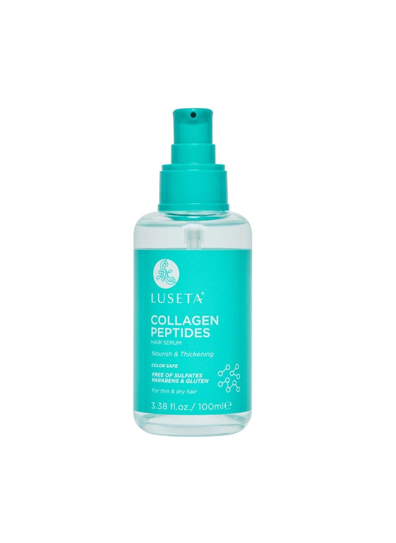 Luseta Collagen Peptides Hair Oil Strenghten and Moisturize for Thin & Dry Hair, Promote Thickness,Reduce Breakage and Restore Damaged Hair 3.38oz