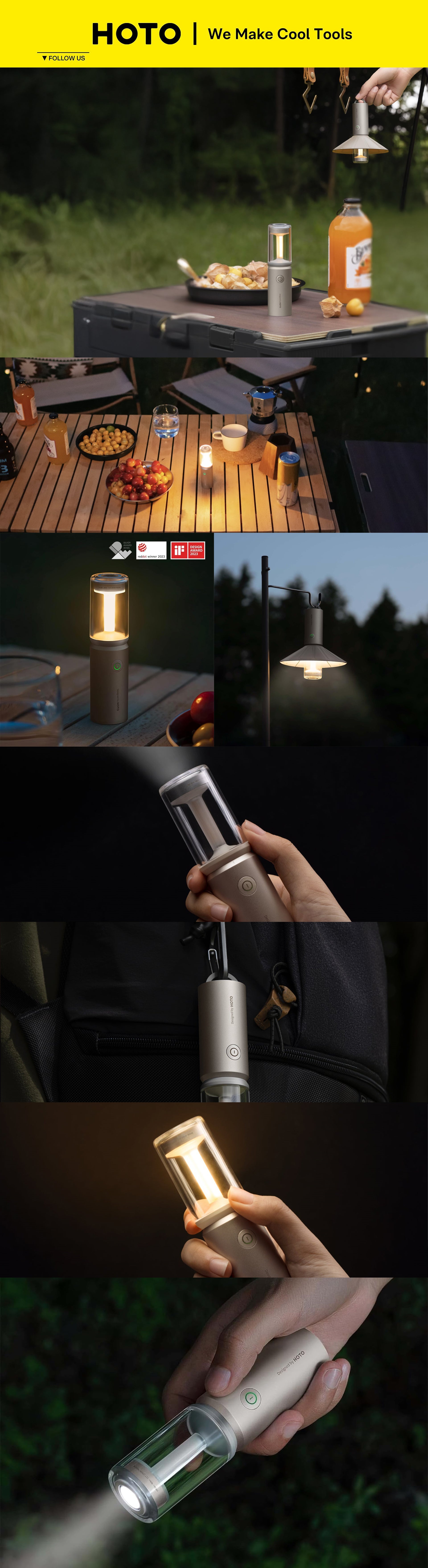 3-in-1 Camping Light, USB Rechargeable, IPX6 Waterproof, Multi-Mode Illumination, Compact & Lightweight – QWLYD001
