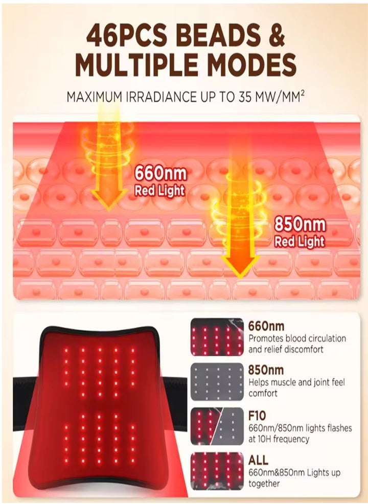 New red light therapy pad - rechargeable massage waist and knee pad - multi-purpose infrared heating belt - relieve body fatigue