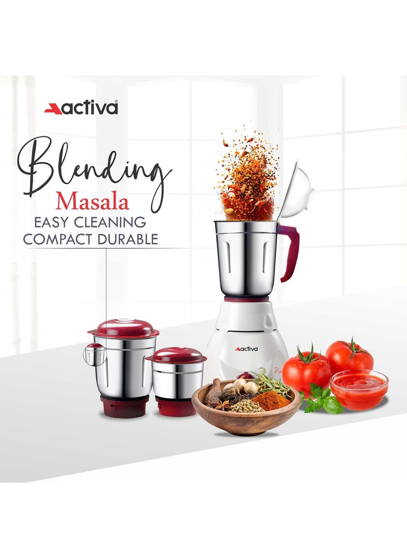 Activa Pluto Combo 500 Watt 3 Jar Mixer Grinder With Electric Dry Iron Come With 2 Year Warranty - Multicolor